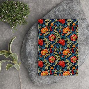 William Morris inspired colorful vibrant flowers  Tissue Paper