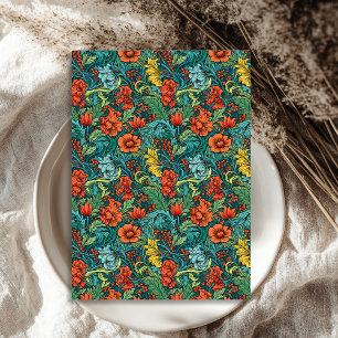 William Morris inspired colorful vibrant flowers  Tissue Paper