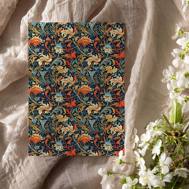 William Morris inspired colourful vibrant flowers  Tissue Paper (William Morris inspired colorful vibrant flowers Tissue Paper)