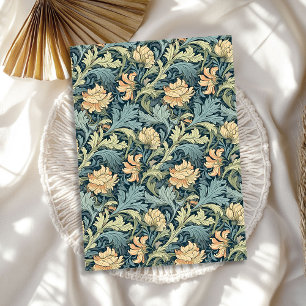 William Morris inspired cream pale pink paste blue Tissue Paper