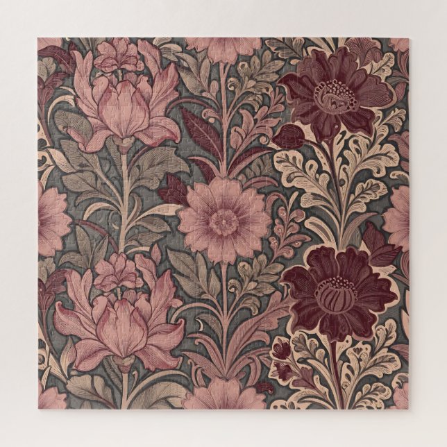 William Morris Inspired Floral Pattern Jigsaw Puzzle (Vertical)