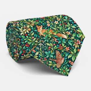 William Morris Inspired Fox and Pheasant Tie