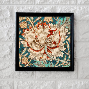 William Morris-Inspired Honeysuckle Floral Textile Photo Print