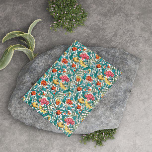 William Morris inspired pink yellow copper blue Tissue Paper