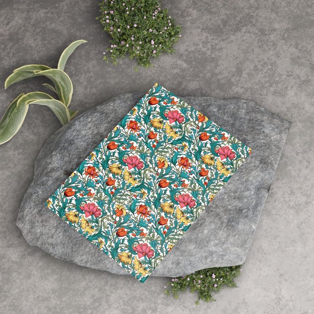 William Morris inspired pink yellow copper blue Tissue Paper (William Morris inspired pink yellow copper blue Tissue Paper)