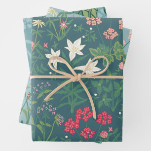William Morris Inspired Spring Pattern Wrapping Paper Sheet