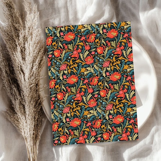 William Morris inspired terracotta pastel blue Tissue Paper (William Morris inspired terracotta pastel blue Tissue Paper)