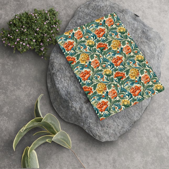 William Morris inspired terracotta pastel blue Tissue Paper (William Morris inspired terracotta pastel blue Tissue Paper)