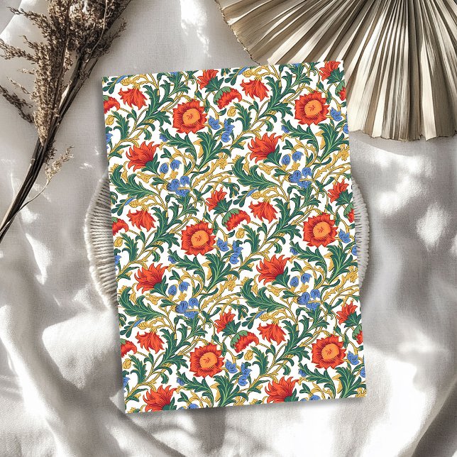 William Morris inspired terracotta pastel green Tissue Paper (William Morris inspired terracotta pastel green Tissue Paper)