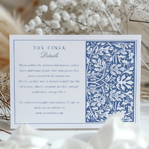 William Morris Inspired Wedding Information Card