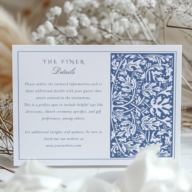 William Morris Inspired Wedding Information Card (Creator Uploaded)