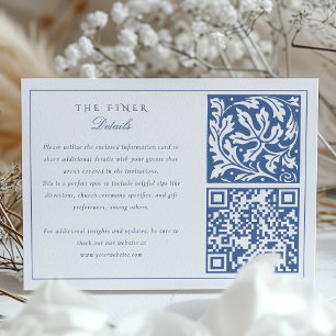 William Morris Inspired Wedding Information Card