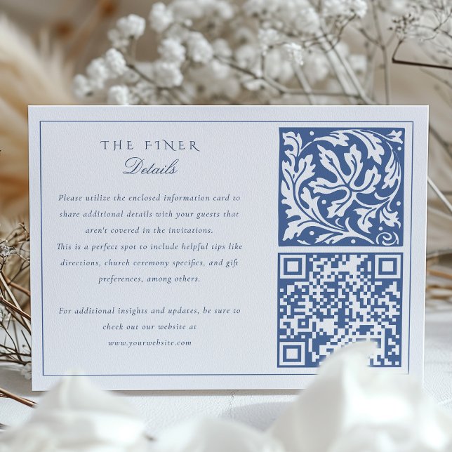 William Morris Inspired Wedding Information Card (Creator Uploaded)