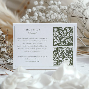 William Morris Inspired Wedding Information Card
