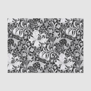 William Morris Iris and Lily, Black and White Tissue Paper