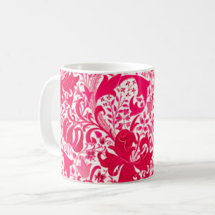 William Morris Iris and Lily, Fuchsia Pink Coffee Mug