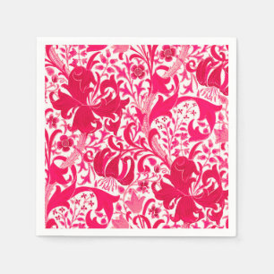 William Morris Iris and Lily, Fuchsia Pink Napkin