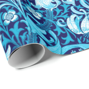 William Morris Iris and Lily, Indigo Blue Wrapping Paper
