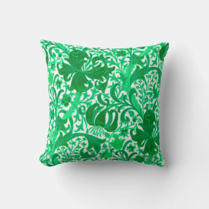 William Morris Iris and Lily, Jade Green Cushion