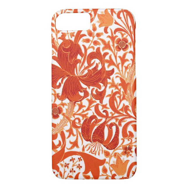 William Morris Iris and Lily, Mandarin Orange Case-Mate iPhone Case (Back)