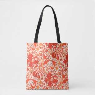 William Morris Iris and Lily, Mandarin Orange Tote Bag