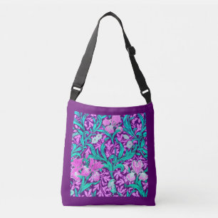 William Morris Irises, Amethyst Purple Crossbody Bag