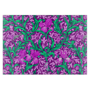 William Morris Irises, Amethyst Purple Cutting Board