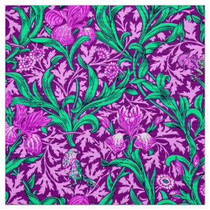 William Morris Irises, Amethyst Purple Fabric