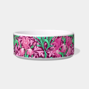 William Morris Irises, Fuchsia Pink and Wine Bowl