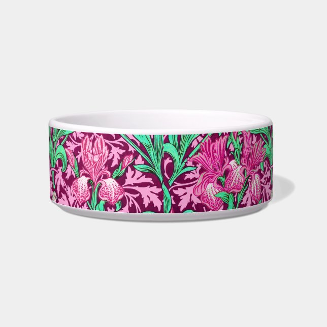 William Morris Irises, Fuchsia Pink and Wine Bowl (Right)