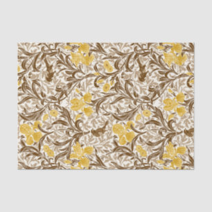 William Morris Irises, Mustard Gold, Brown & Beige Tissue Paper