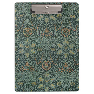 William Morris Ispahan Teal Green Floral Art Clipboard