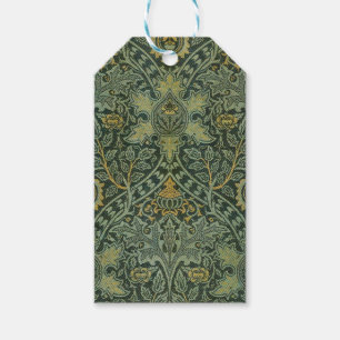 William Morris Ispahan Teal Green Floral Art Gift Tags