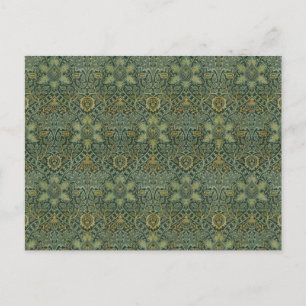 William Morris Ispahan Teal Green Floral Art Postcard