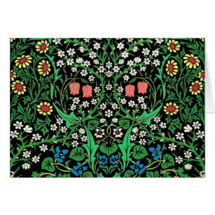 William Morris Jacobean Floral, Black Background