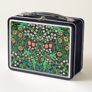William Morris Jacobean Floral, Blackthorne Metal Lunch Box