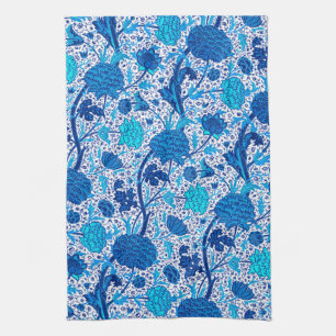 William Morris Jacobean Floral, Cobalt Blue Tea Towel