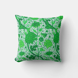 William Morris Jacobean Floral, Emerald Green Cushion