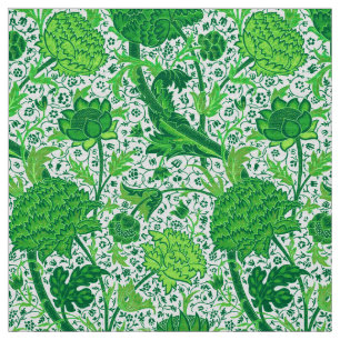 William Morris Jacobean Floral, Emerald Green Fabric