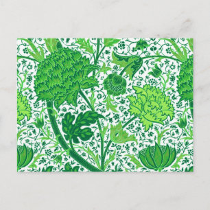 William Morris Jacobean Floral, Emerald Green Postcard