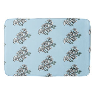 William Morris Jasmine and Leaves Pattern Bath Mat