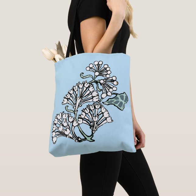 William Morris Jasmine and Leaves Pattern Tote Bag (Close Up)