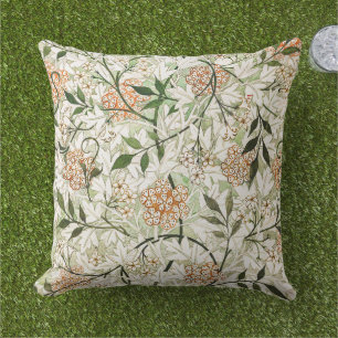 William Morris Jasmine Blossom Garden Design Cushion