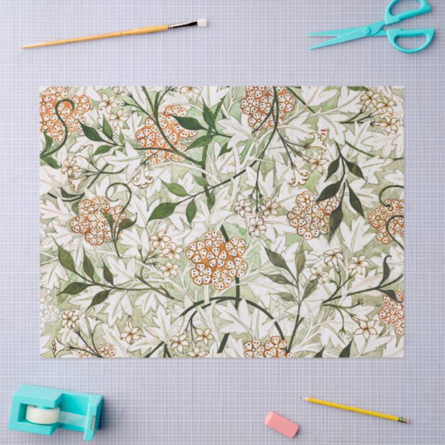 William Morris Jasmine Blossom Garden Design Tissue Paper (Craft)