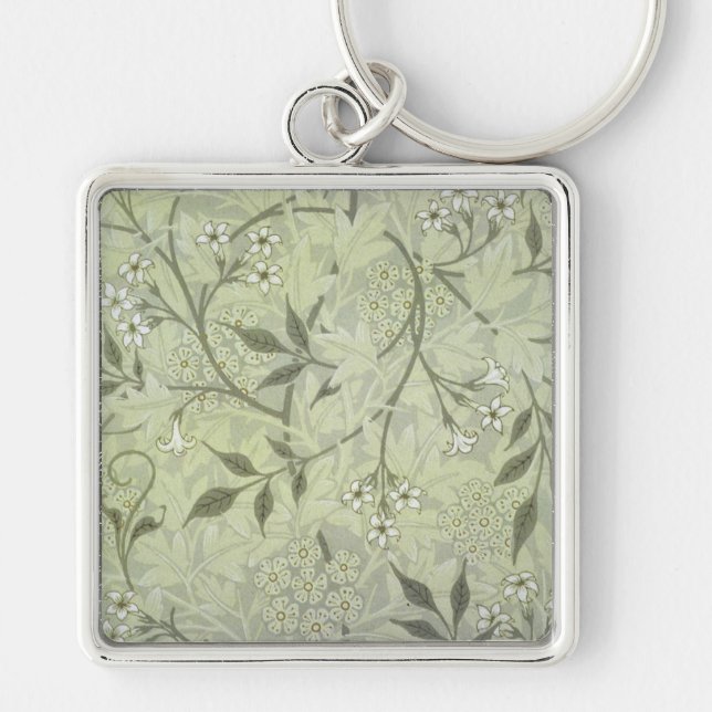 William Morris Jasmine Botanical Key Ring (Front)