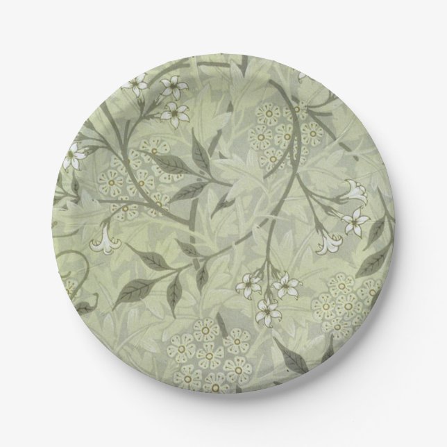 William Morris Jasmine Botanical Paper Plate (Front)
