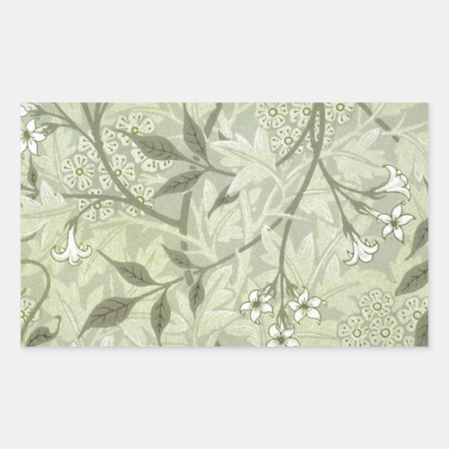 William Morris Jasmine Botanical Rectangular Sticker (Front)