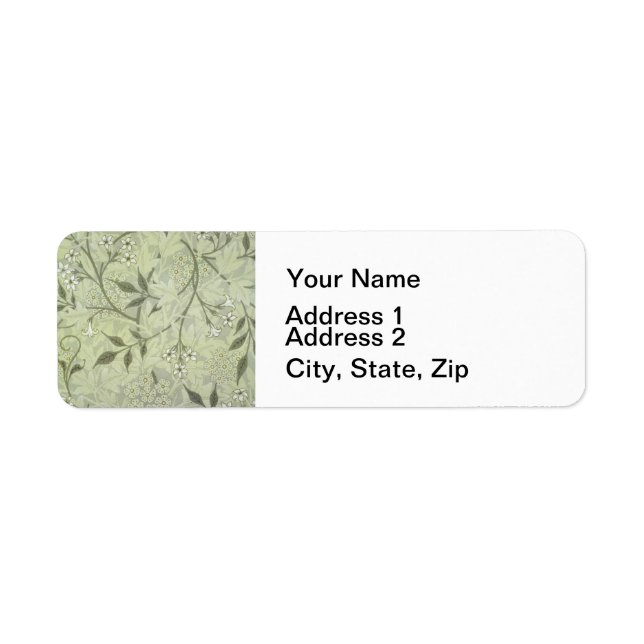 William Morris Jasmine Botanical Return Address Label (Front)