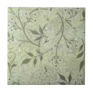 William Morris Jasmine Botanical Vintage Antique Ceramic Tile