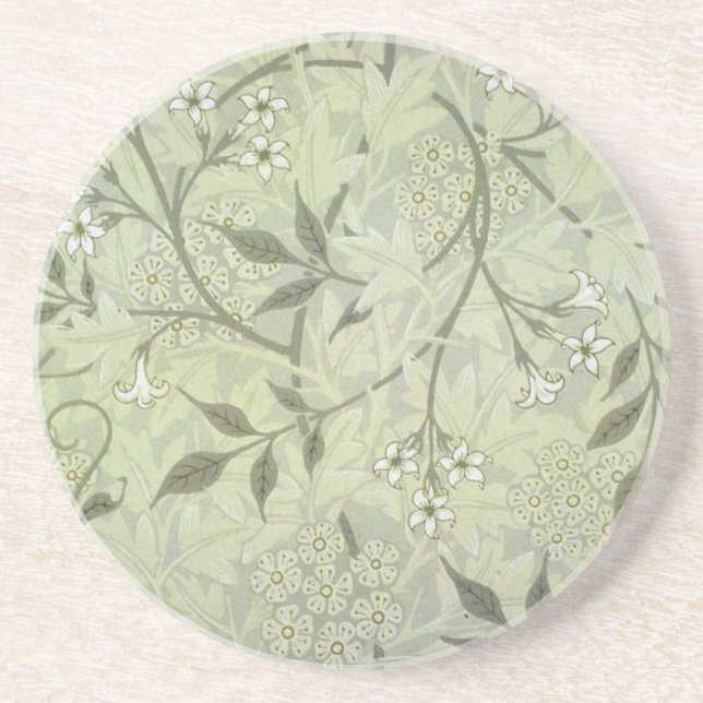 William Morris Jasmine Botanical Vintage Antique Coaster (Front)